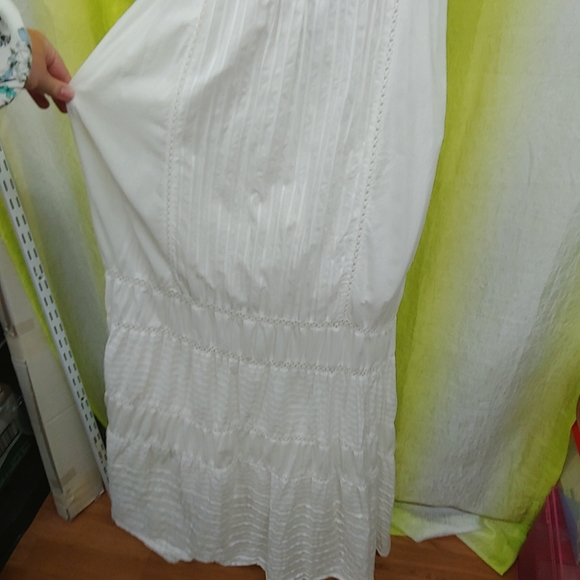 A Pea in the Pod • Boho White Crochet Long Maxi Maternity Dress Small Vacation - Picture 13 of 13